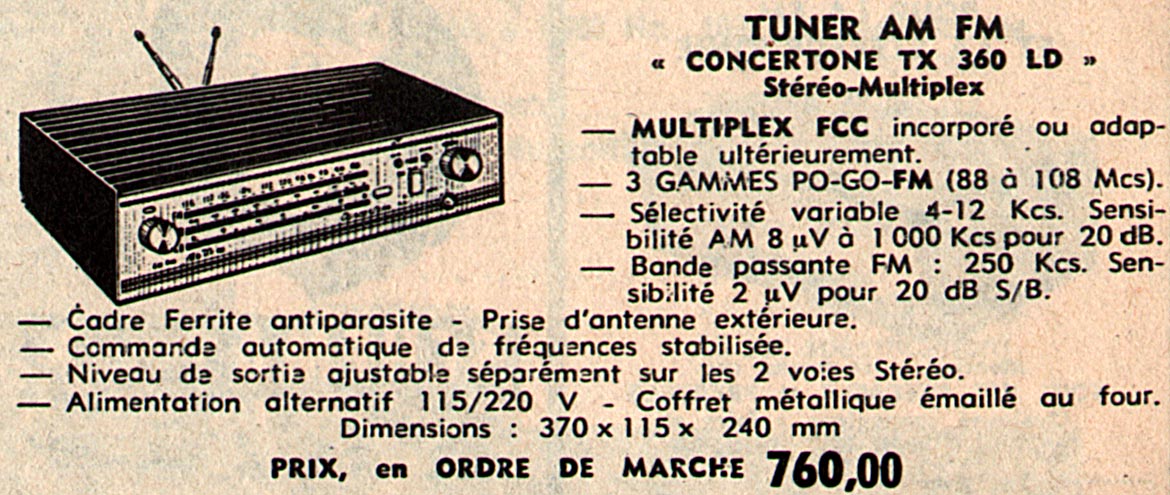 Tuner FM  Concertone TX 360 LD