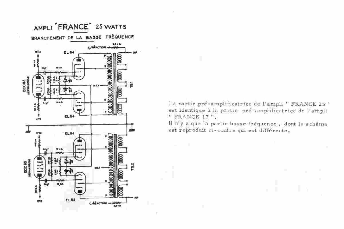 Magnétic-France - France Compact 25 • Schéma partie basse fréquence