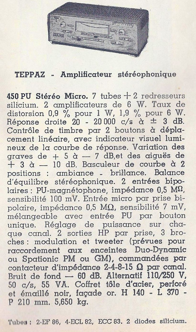 Teppaz 450 • Catalogue - Le Haut-Parleur numéro spécial août 1969