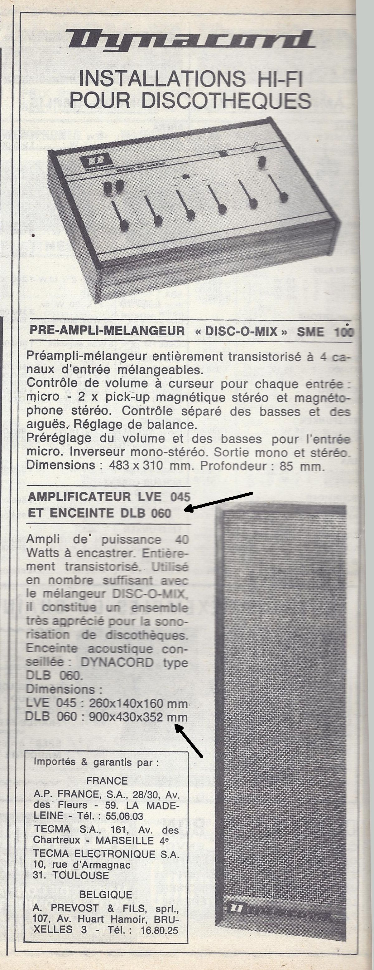 Dynacord DLB 060 • Publicité 1970