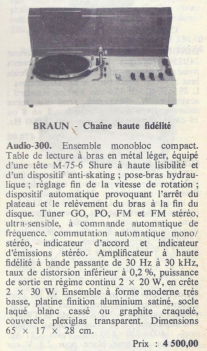 Braun Audio 300 • Publicité - Le Haut-Parleur n° 1250 - mars 1970