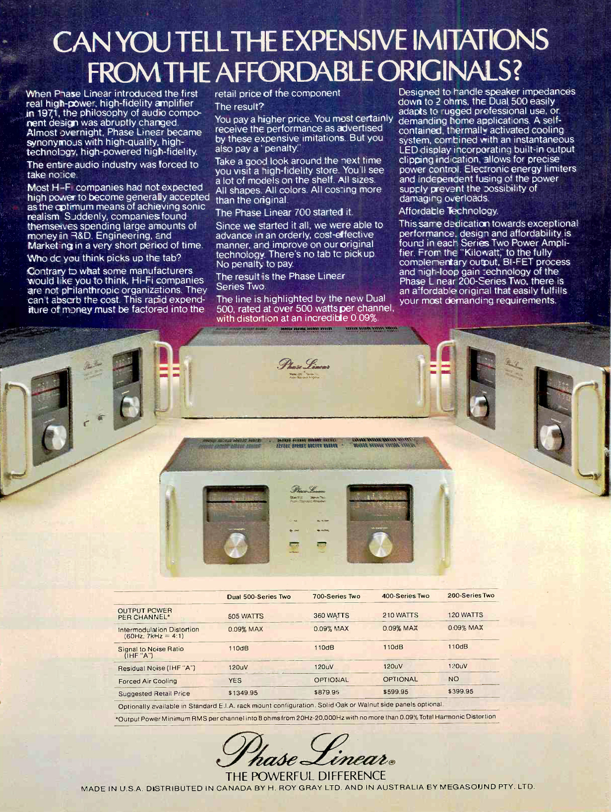 Phase Linear 700 Series Two • Publicité canadienne 1979