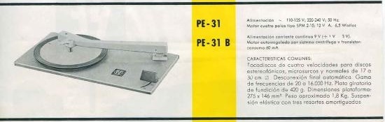Perpetuum-Ebner  PE-31 Extrait de catalogue