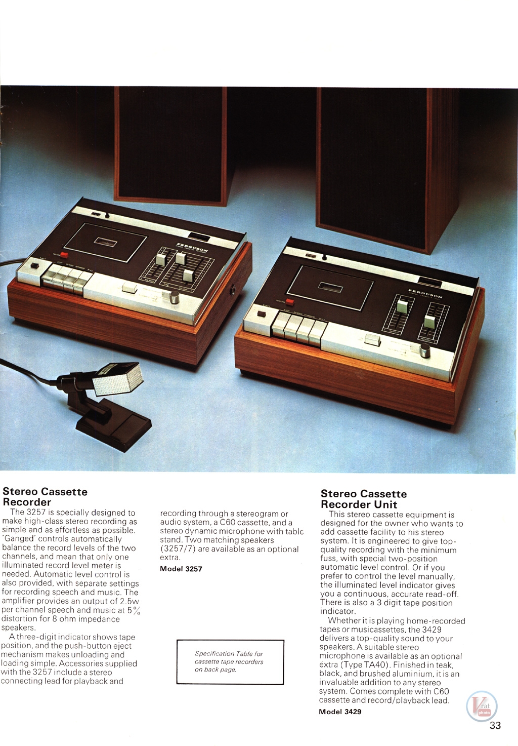 Ferguson 3257 et 3429 • Extrait de catalogue