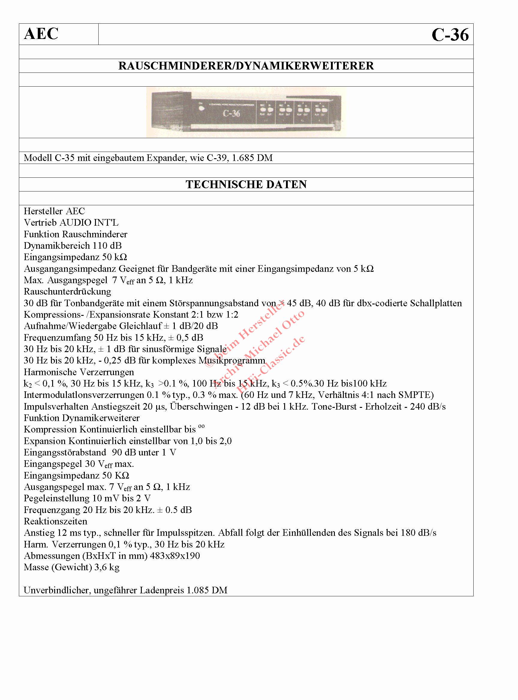 A.E.C. C-36 • Fiche technique