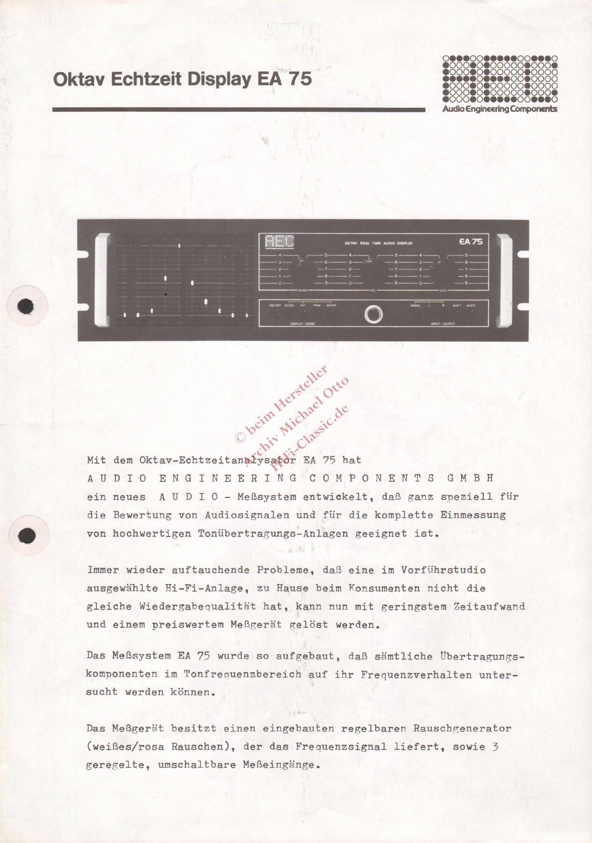 A.E.C. EA-75 • Extrait de catalogue