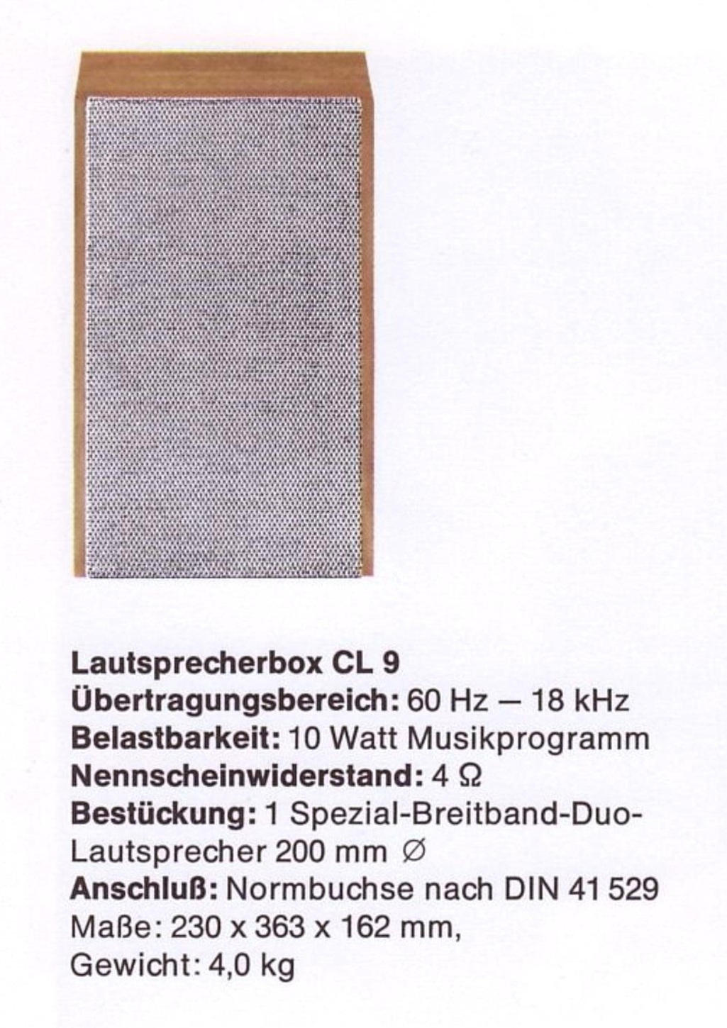 Dual CL 9 Extrait de catalogue 1969-70