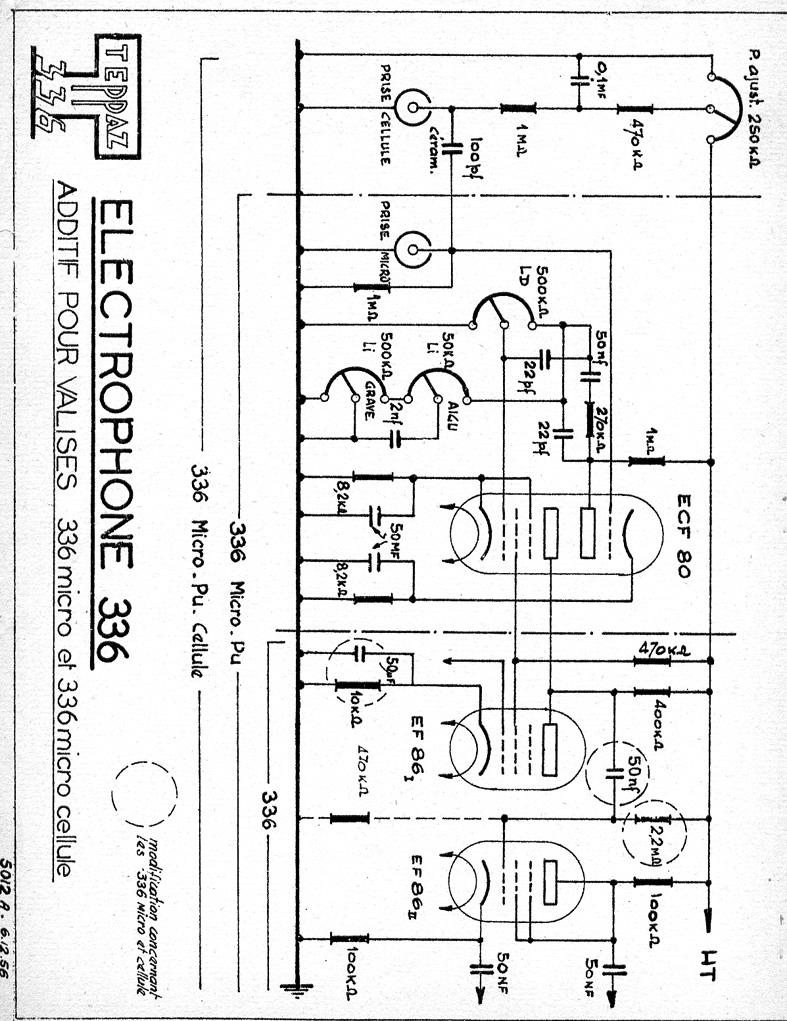 Teppaz 336 • Schéma additif pour modèles Micro et Micro Cellule