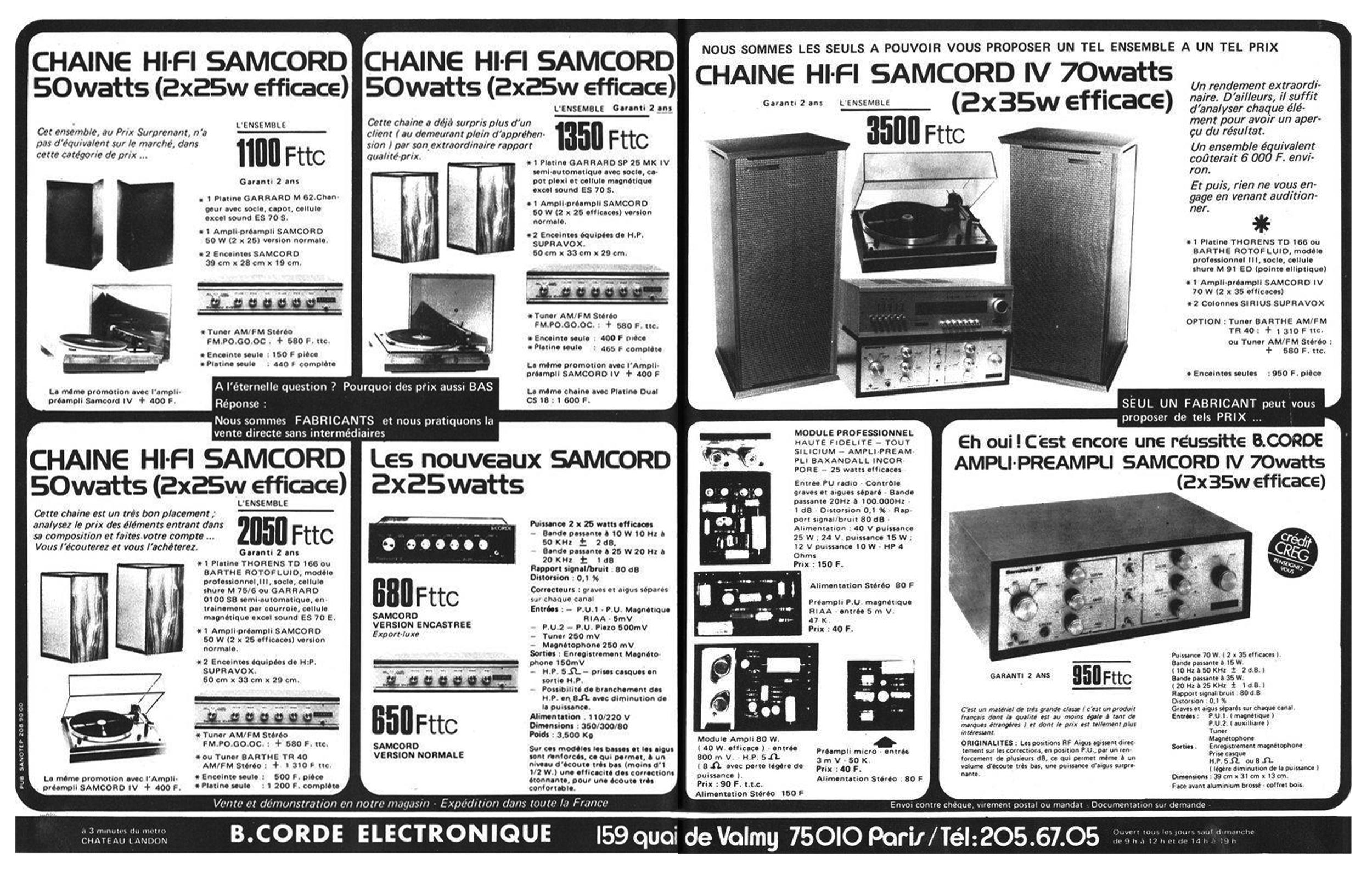 B.Corde Publicité vers 1975