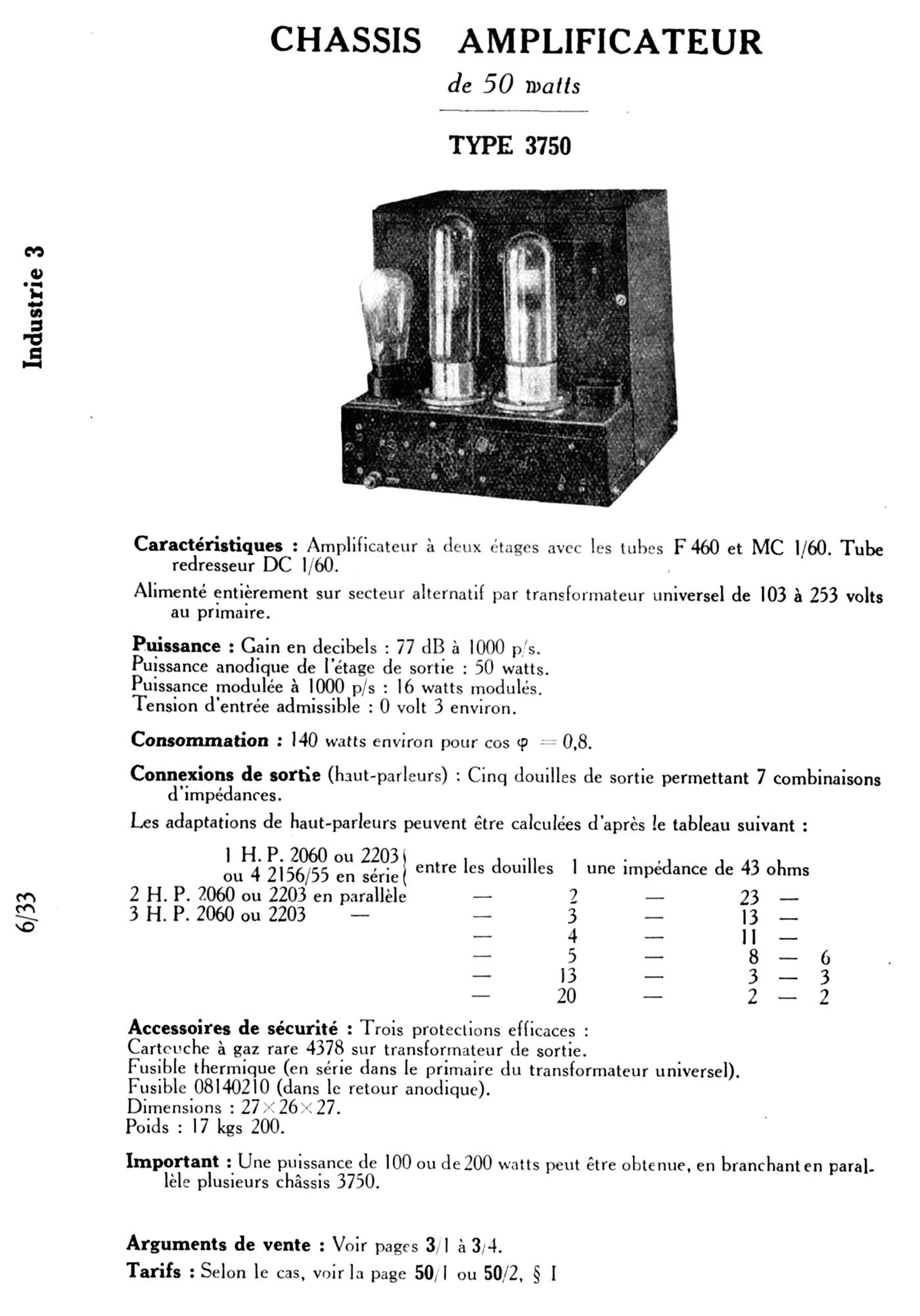 Philips 3750 Extrait de catalogue