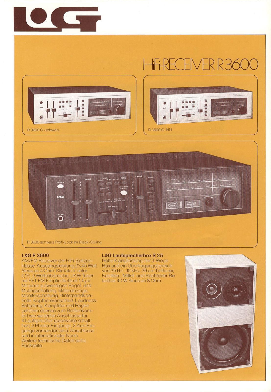 L&G R-3600 et S-25 • Extrait de catalogue allemand 1976