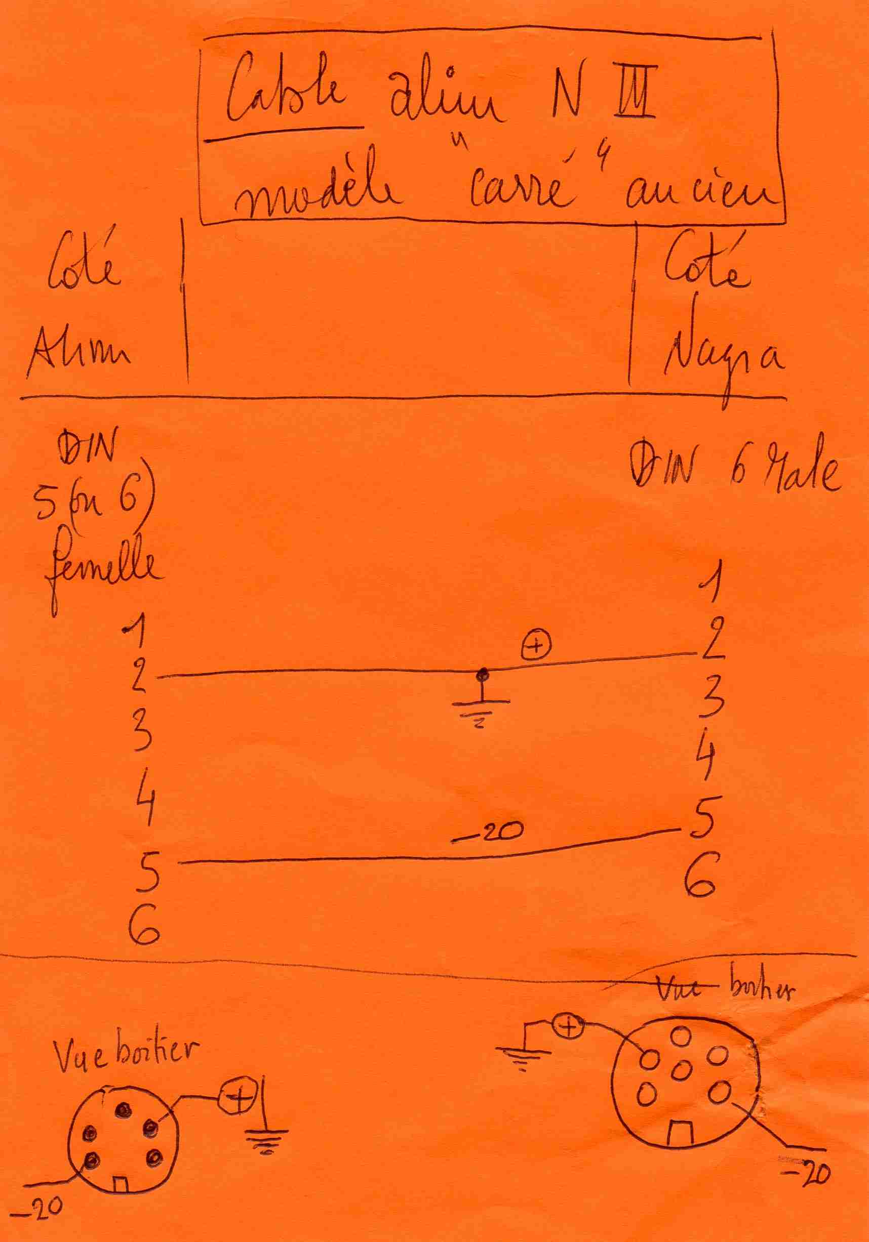 Kudelski Nagra III • Schéma câble d'alimentation