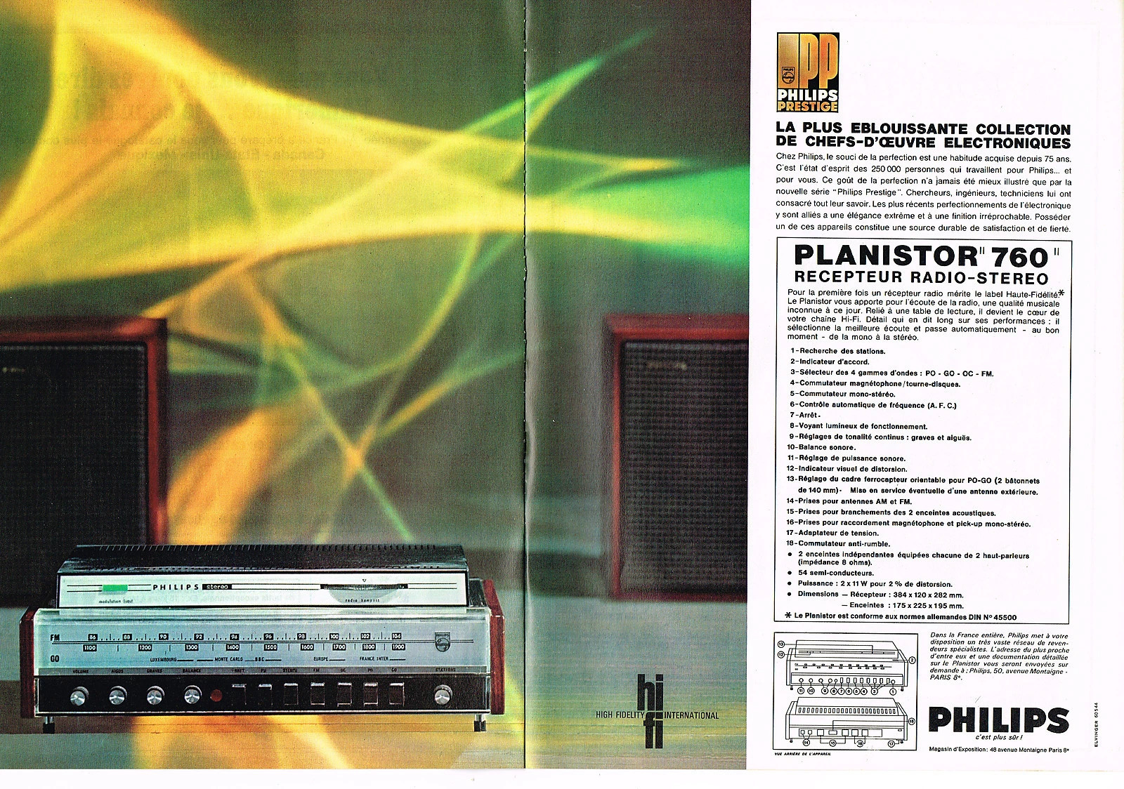 Philips 11 RS 760 Planistor • Publicité française 1967
