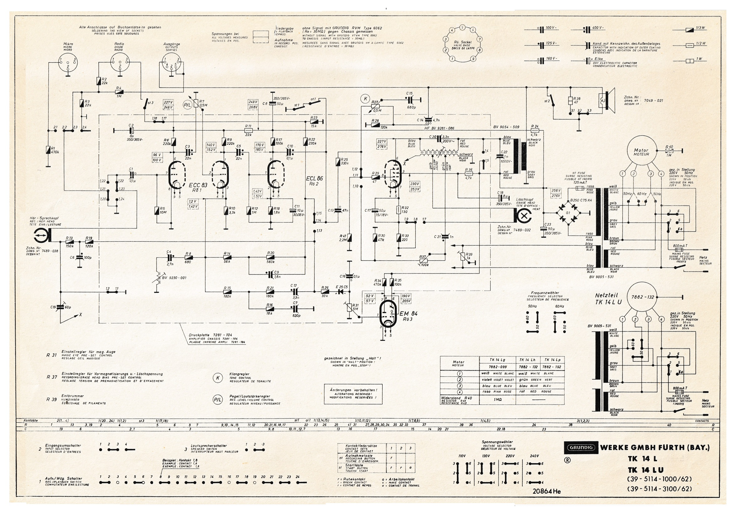 Grundig TK14 Schéma