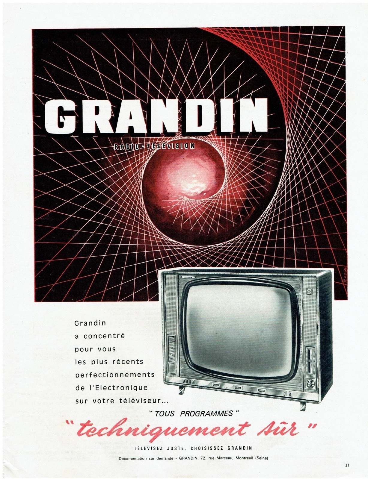 Grandin Télévision Publicité 1963