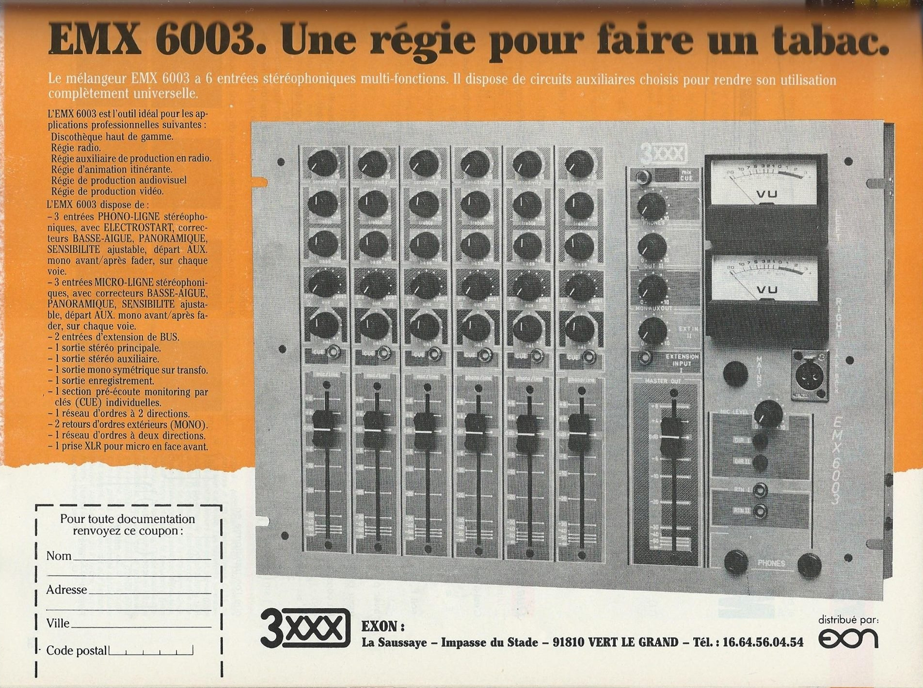 3XXX EMX 6003 • Publicité 1987