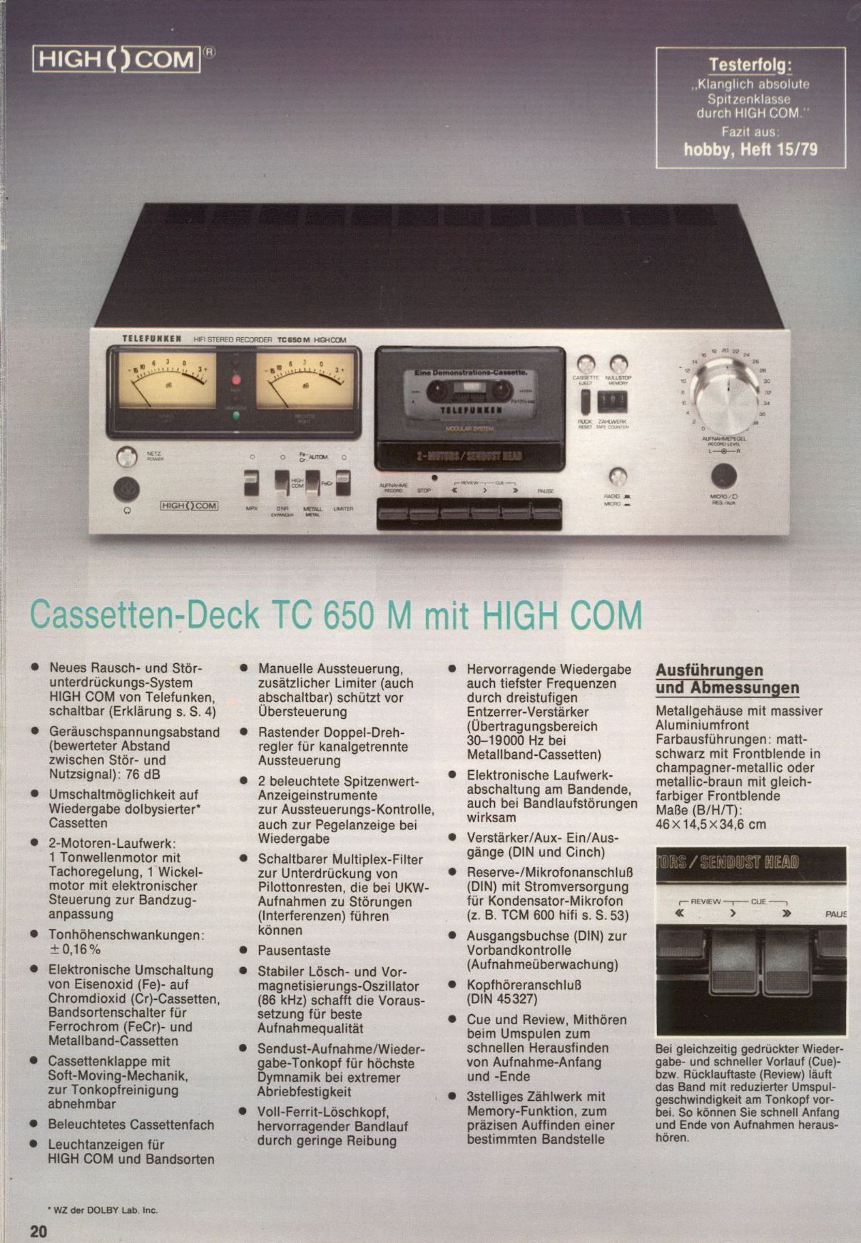 Telefunken TC 650 M Publicité