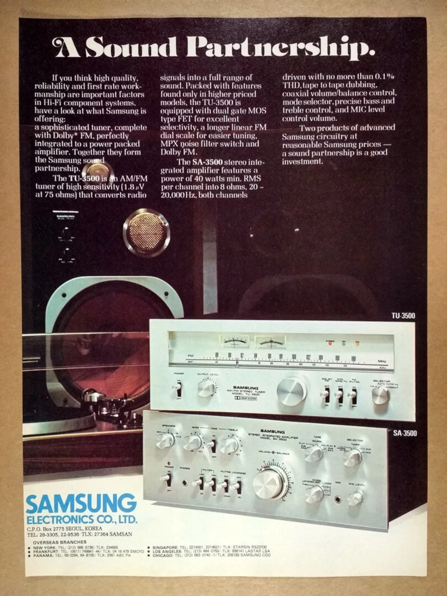 Samsung SA-3500, TU-3500 Publicité 1978