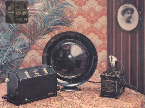 Philips 2501 Carte postale de 1977 pour le cinquantième anniversaire.