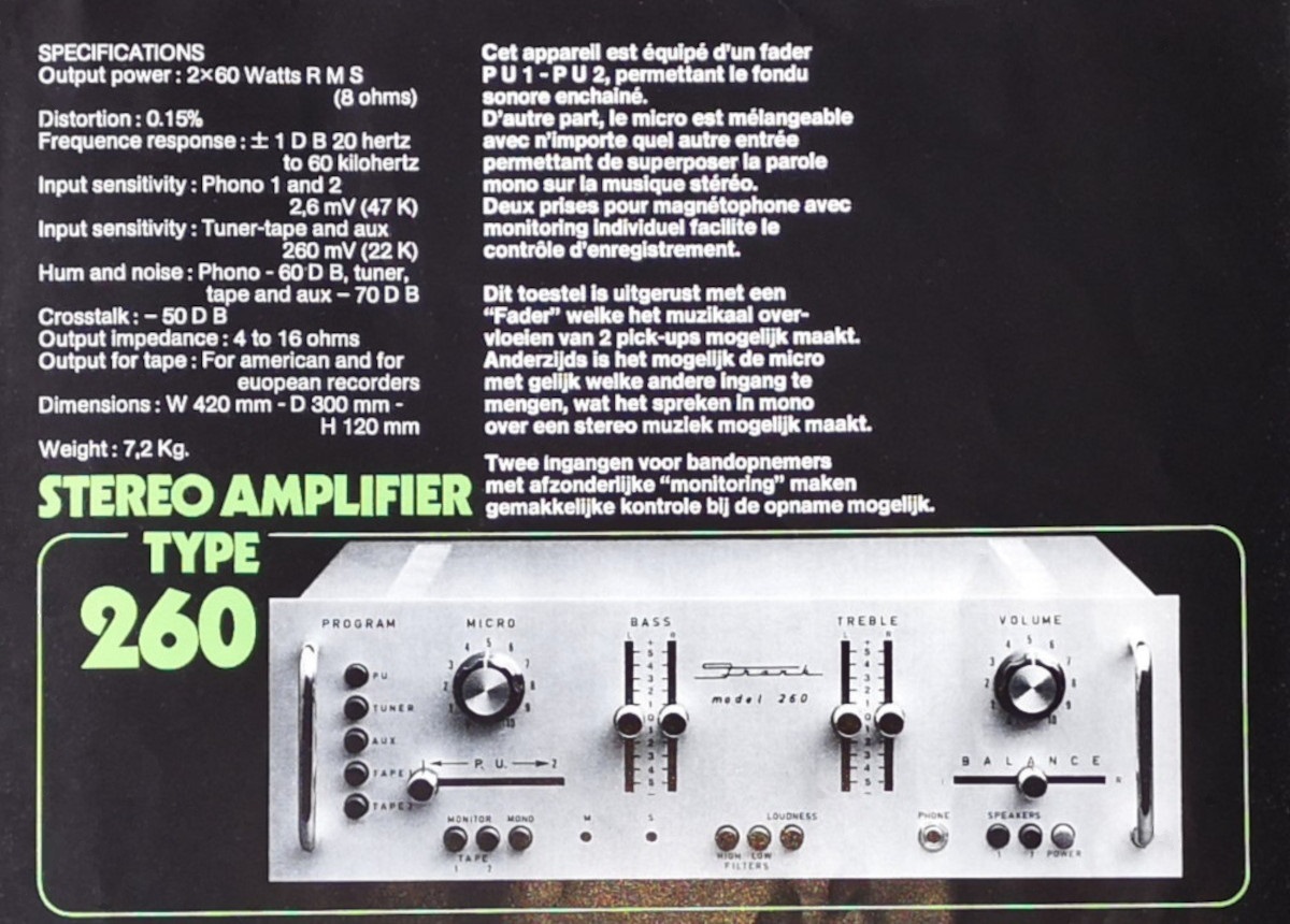 Frank 260 (PRAM 260) • Extrait de catalogue 1980