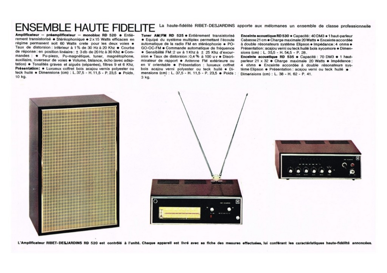 Ribet Desjardins RD 520 et RD525 • Extrait de catalogue