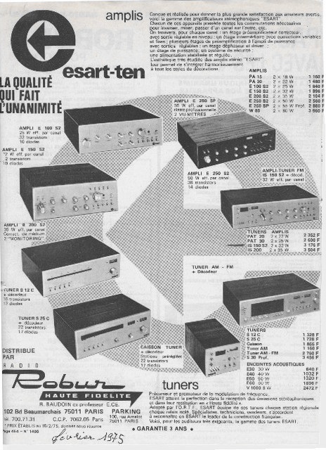 Esart • Publicité - Le Haut-Parleur n°1490 - février 1975