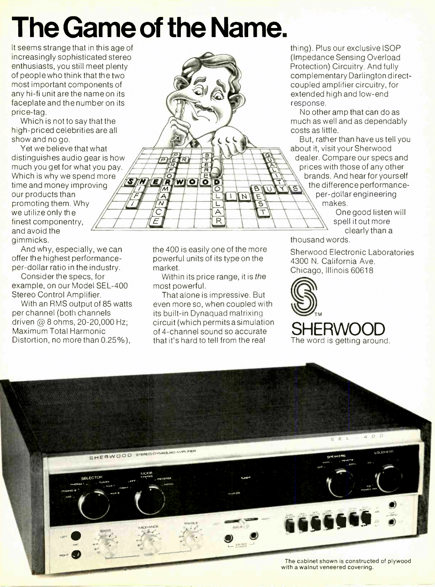 Sherwood SEL-400 • Publicité US