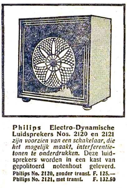 Philips 2120 et 2121 Publicité - Vlissingse Courant - octobre 1930 (néerlandais)