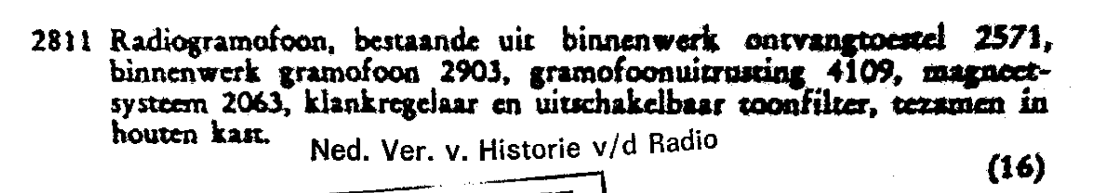 Philips 2811 Extrait de catalogue (néerlandais)