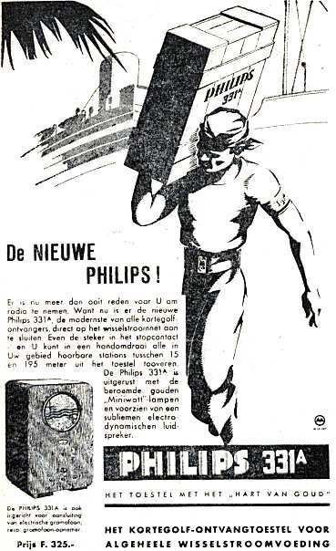 Philips 331 A Publicité - Indische Courant 8 novembre 1933 (néerlandais)