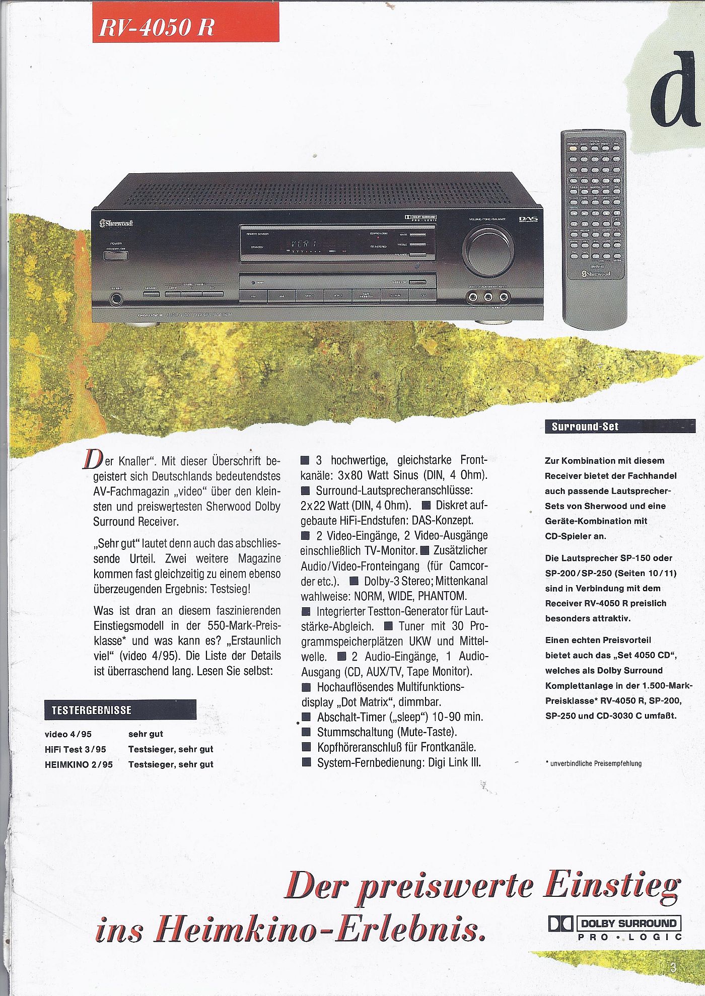 Sherwood RV-4050R • Extrait de catalogue allemand