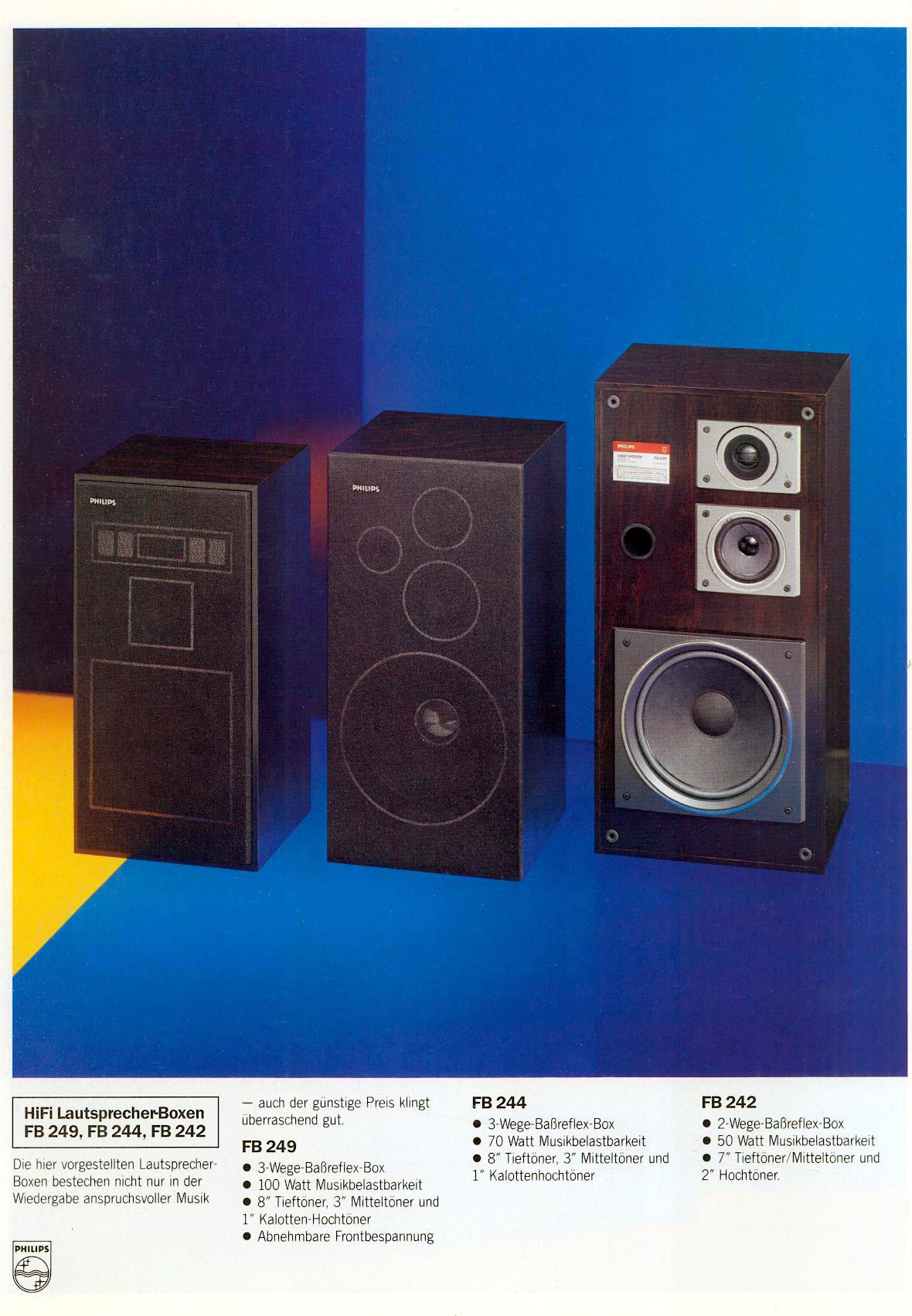 Philips 70 FB 242, 70 FB 244 et 70 FB 249 • Extrait de catalogue