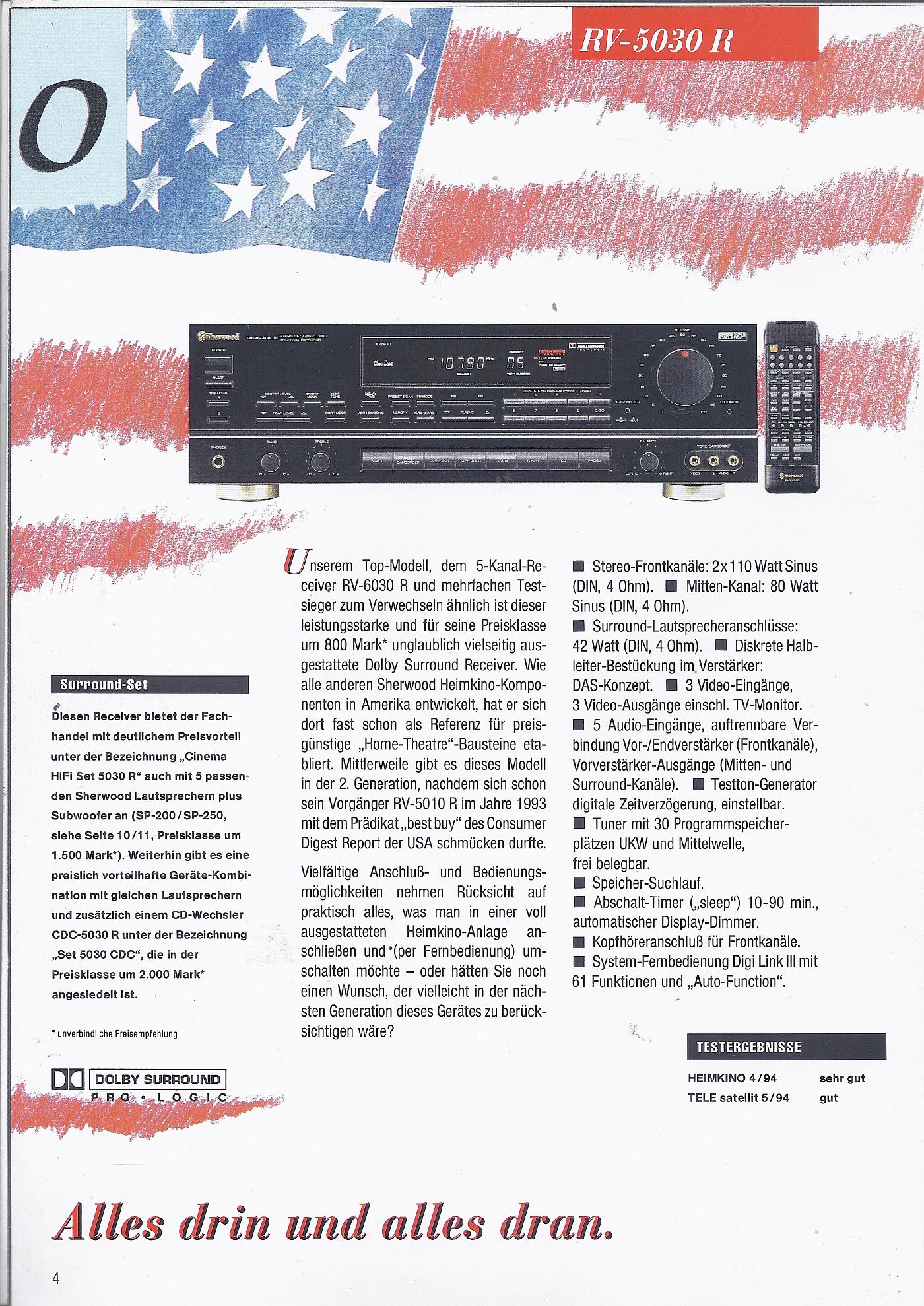 Sherwood RV-5030R • Extrait de catalogue allemand