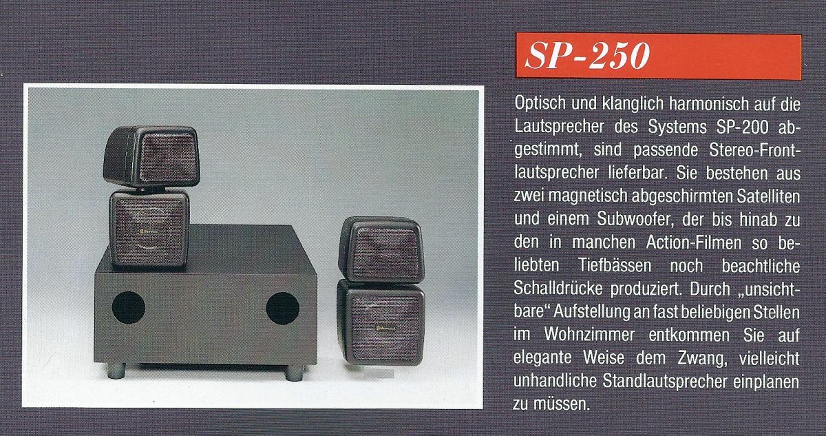 Sherwood SP-250 (Subwoofer + satellites) • Extrait de catalogue