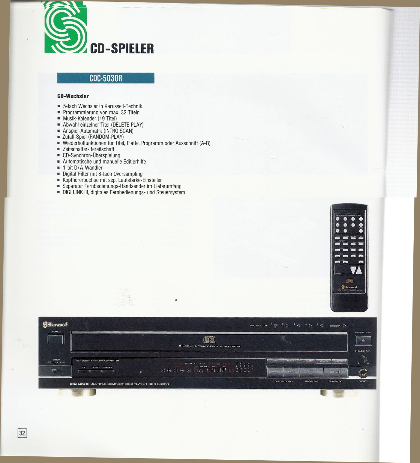 Sherwood CDC-5030R • Extrait de catalogue allemand
