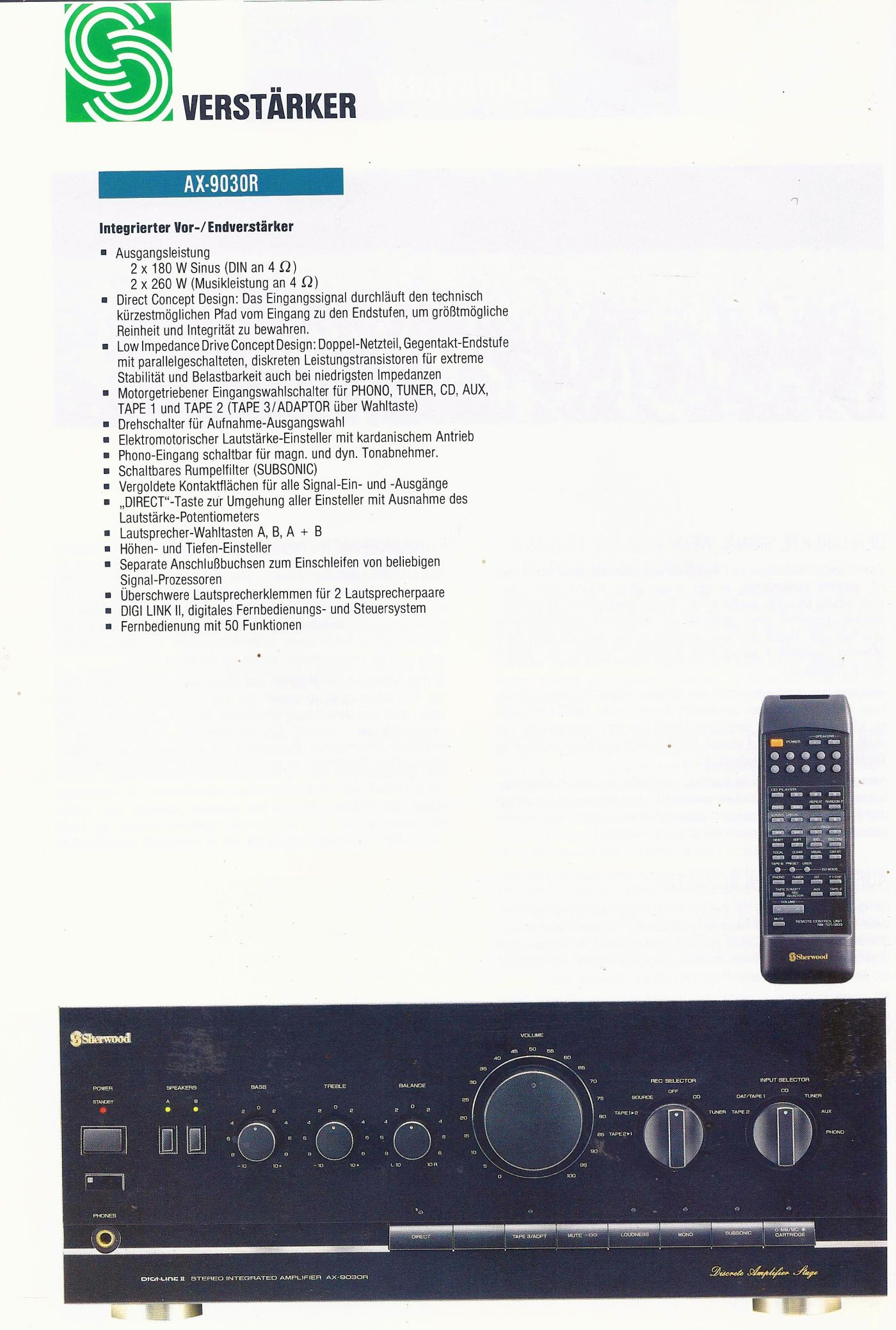 Sherwood AX-9030R • Extrait de Catalogue allemand
