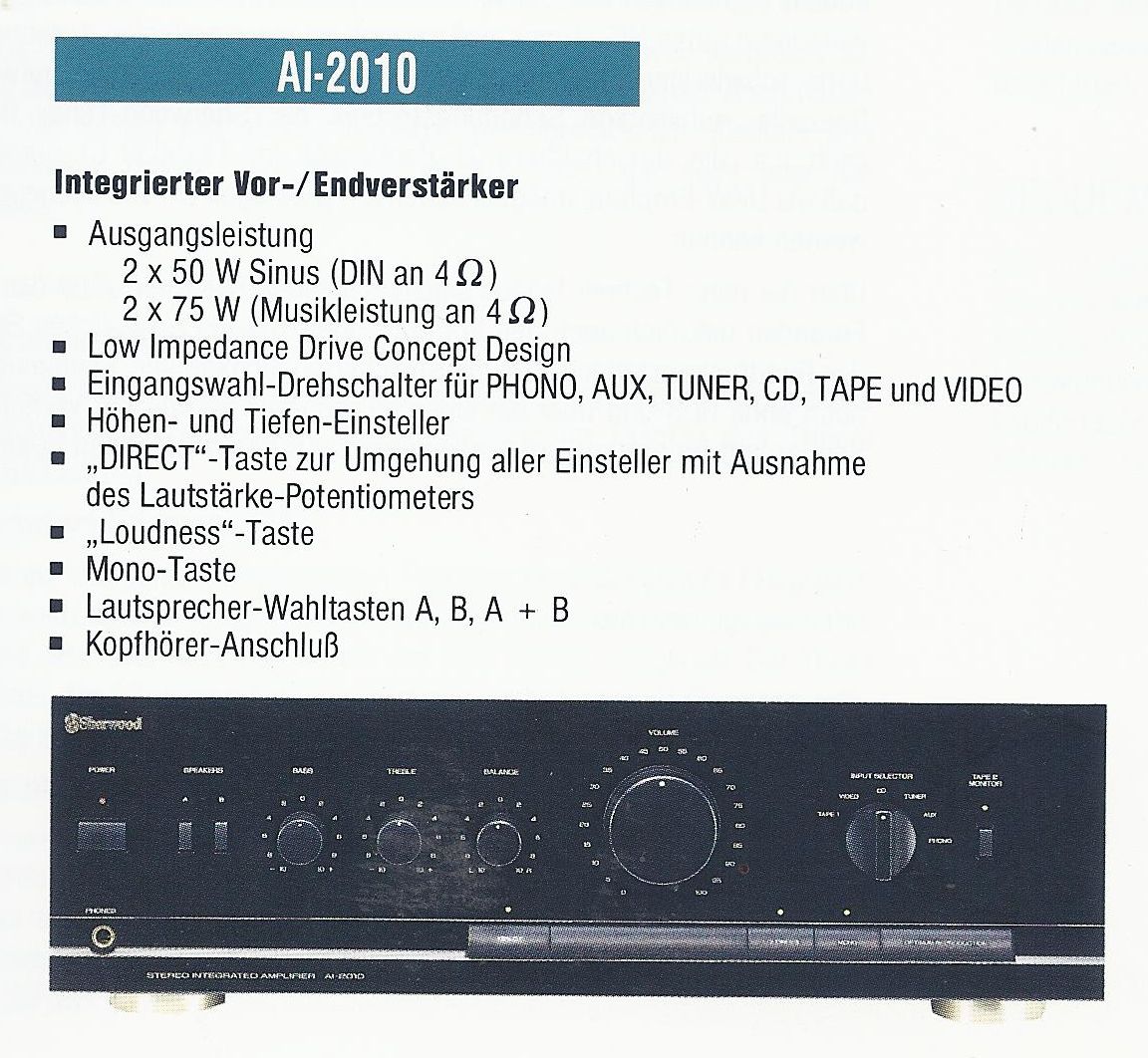 Sherwood AI-2010 • Extrait de catalogue allemand