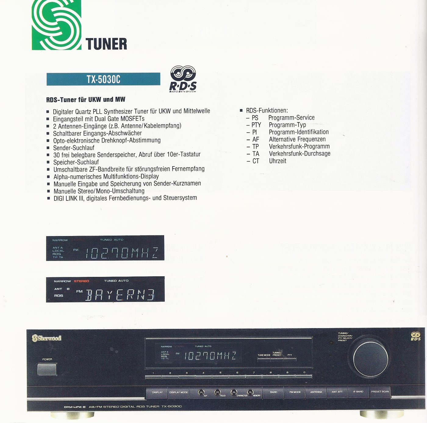 Sherwood TX-5030C • Extrait de catalogue allemand