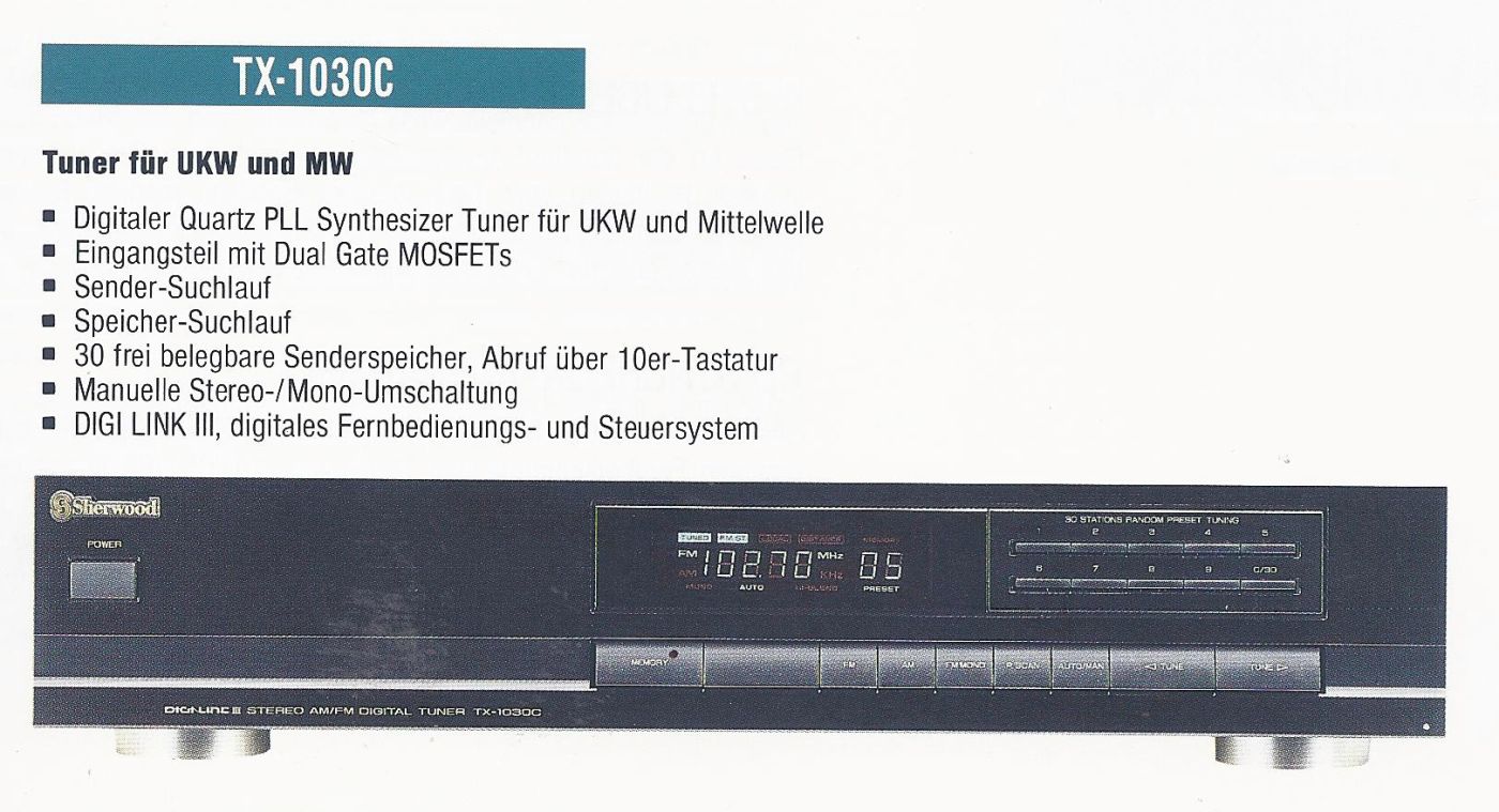 Sherwood TX-1030C • Extrait de catalogue allemand