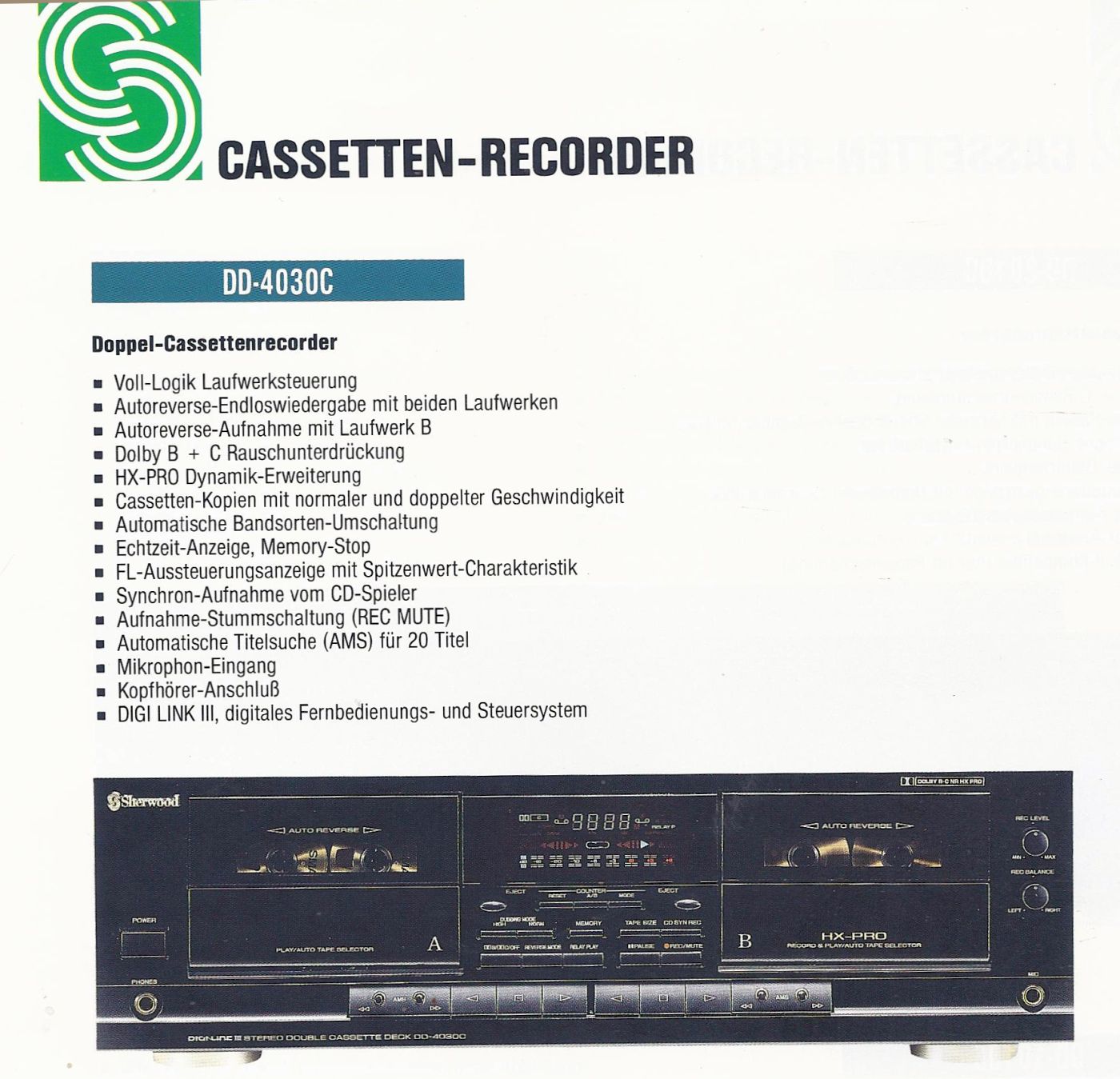 Sherwood DD-4030C • Extrait de catalogue allemand