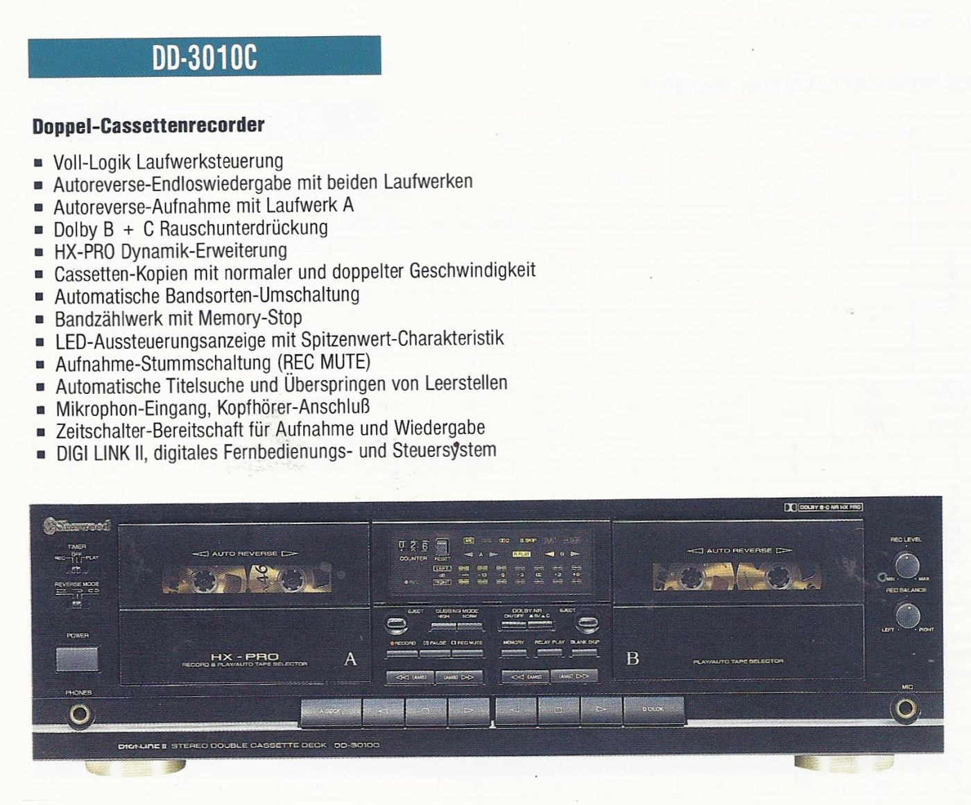 Sherwood DD-3010C • Extrait de catalogue allemand