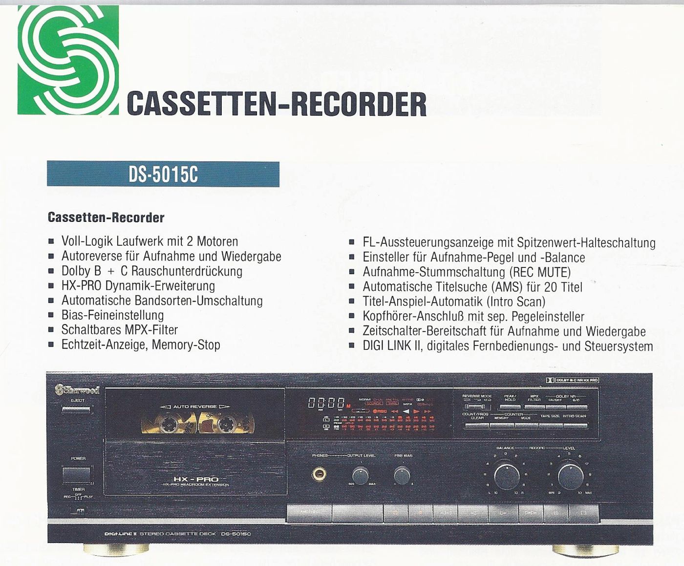 Sherwood DS-5015C • Extrait de catalogue allemand