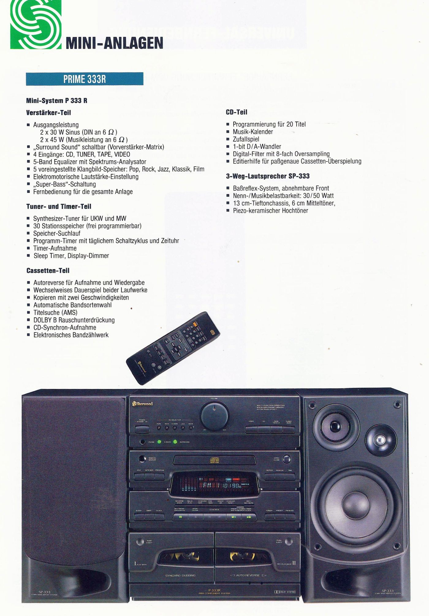 Sherwood Prime 333R (P-333R, SP333) • Extrait de catalogue allemand