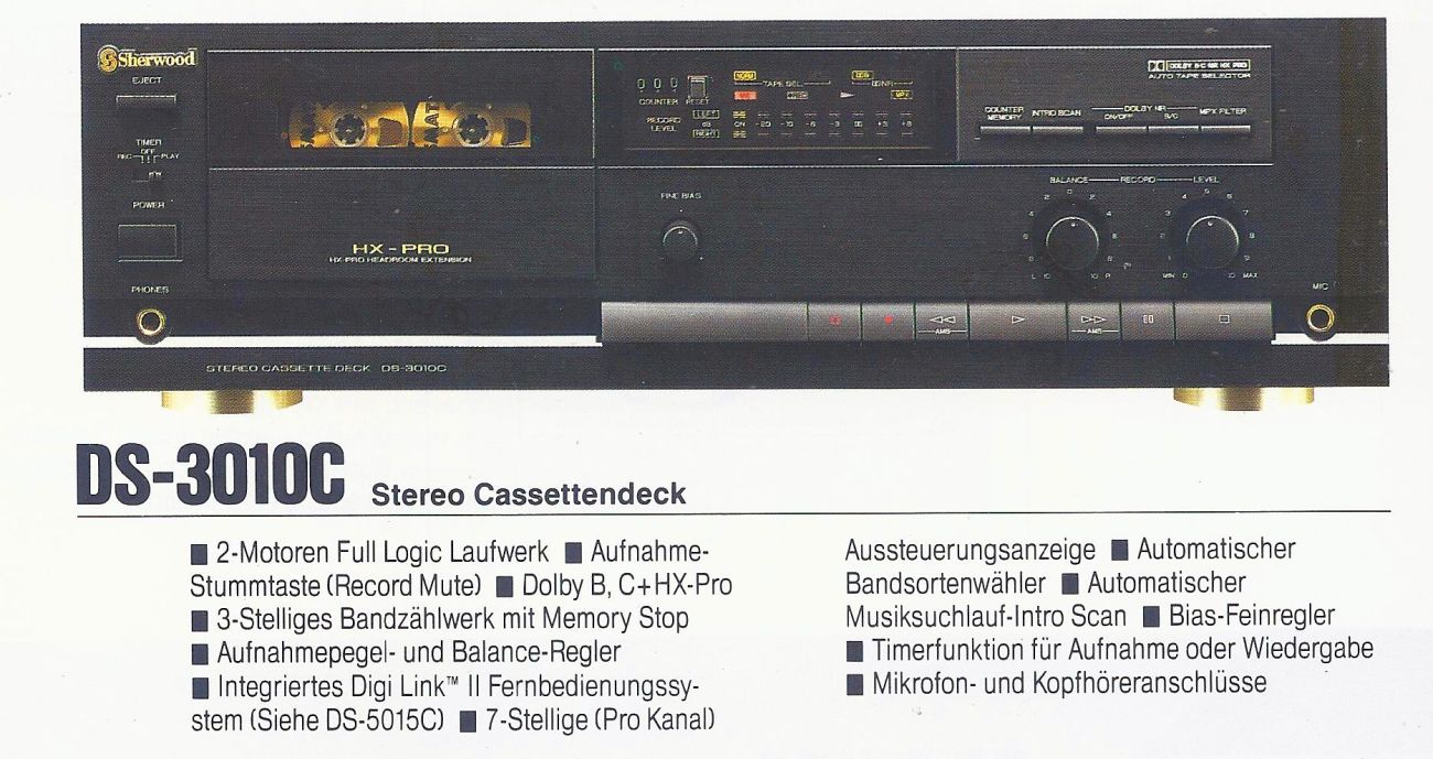 Sherwood DS-3010C • Extrait de catalogue allemand