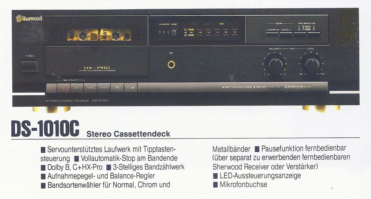 Sherwood DS-1010C • Extrait de catalogue allemand