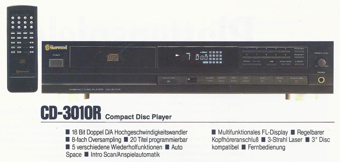 Sherwood CD-3010R • Extrait de catalogue allemand