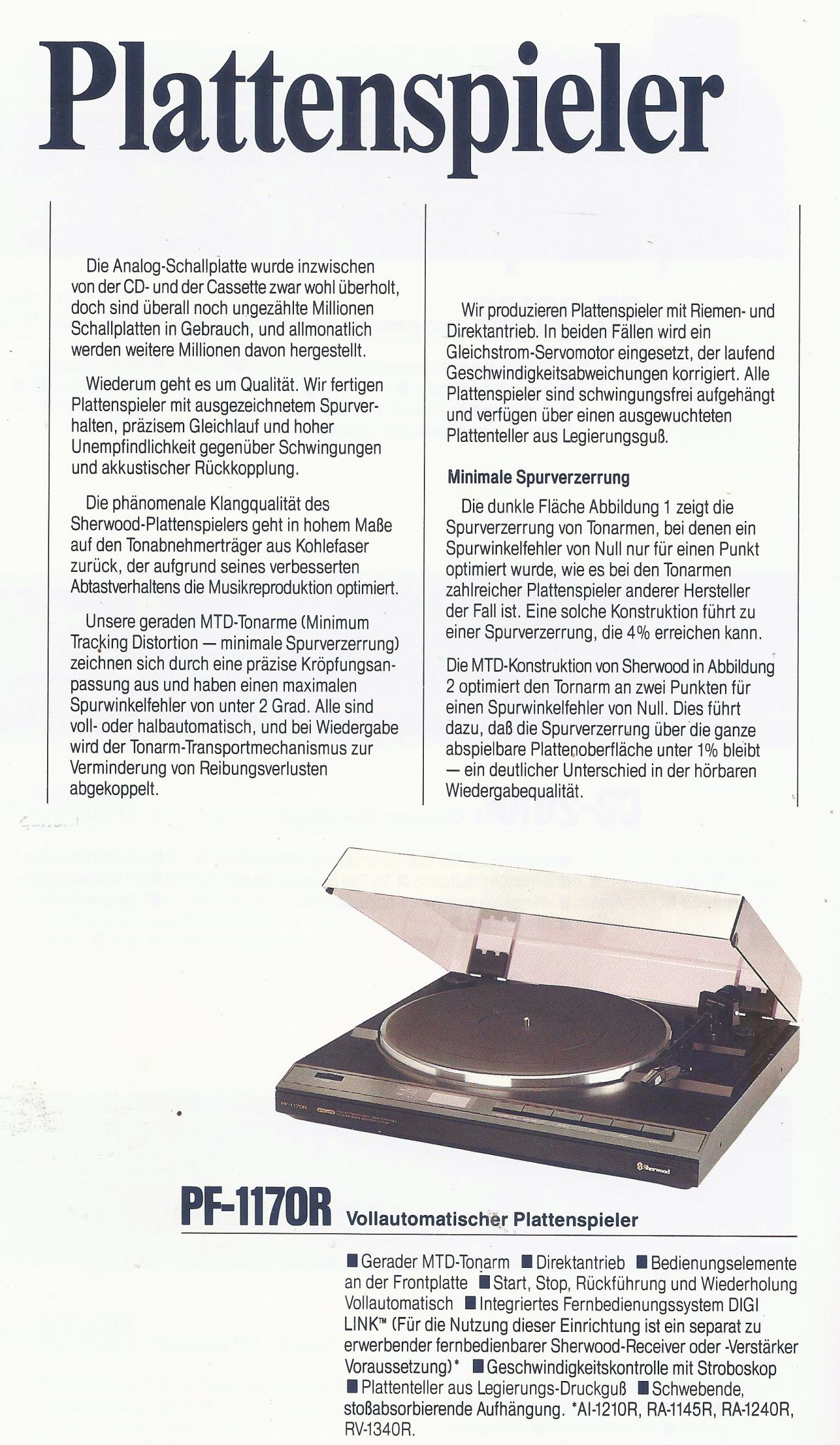Sherwood PF-1170R • Extrait de catalogue allemand