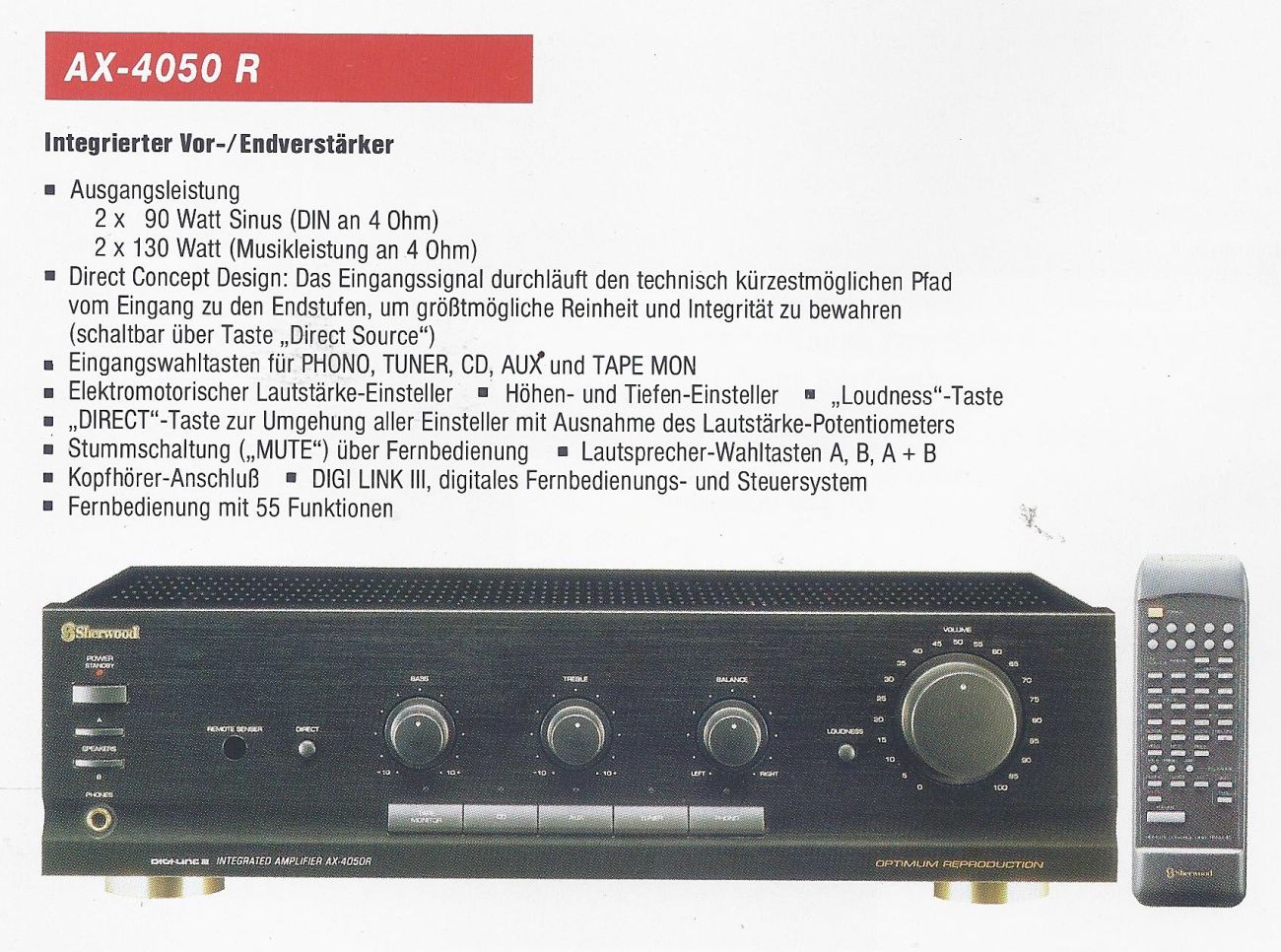 Sherwood AX-4050R • Extrait de catalogue allemand