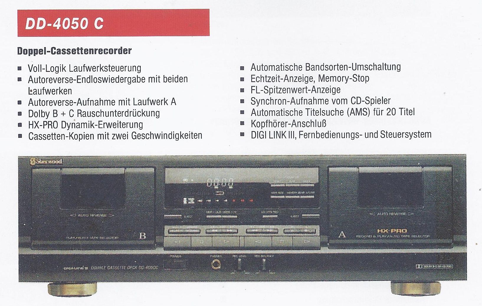Sherwood DD-4050C • Extrait de catalogue allemand