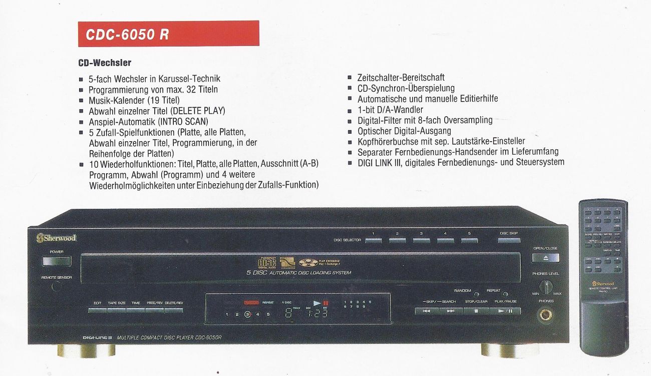 Sherwood CDC-6050R • Extrait de catalogue allemand